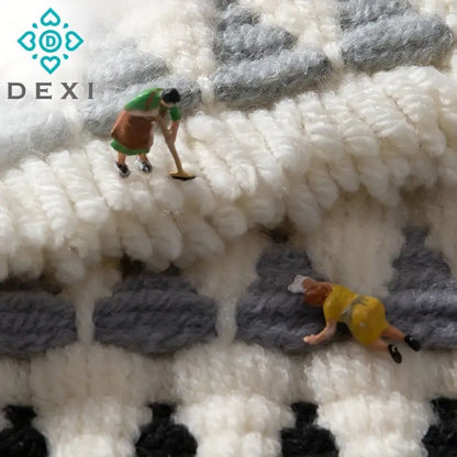 Geometric Pattern Long Pile Area Rugs - Kia Day Design