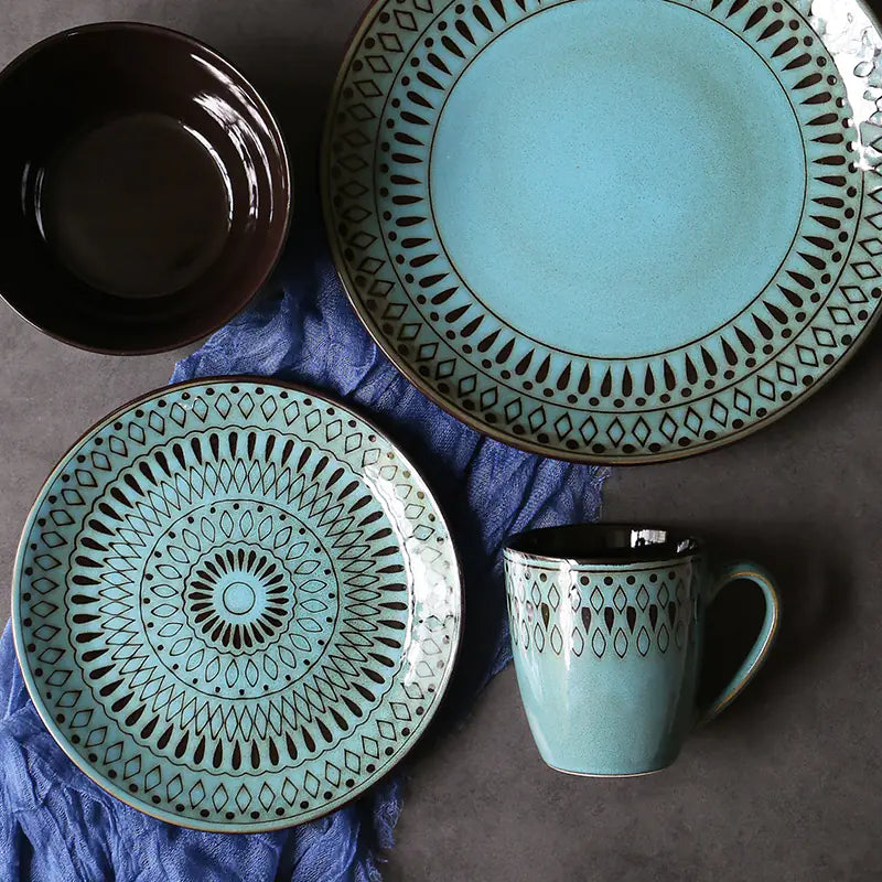 Retro Ceramic Tableware Set - - dinner set