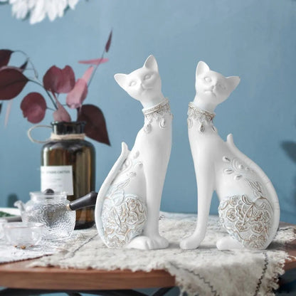 Figurine Decorative Resin Cat Statue Kia Day Design