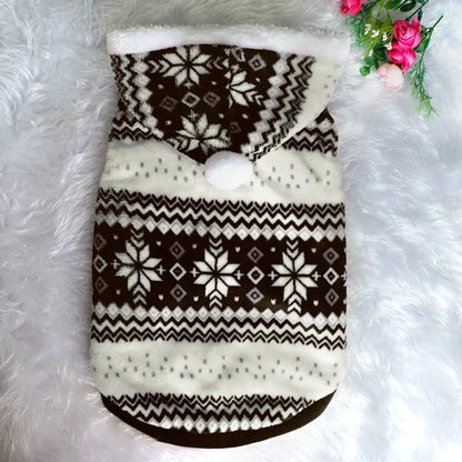 Hooded Dog Snowflake Pattern Outfit