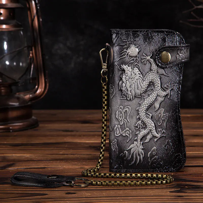 Genuine Leather Dragon-Tiger Wallet Kia Day Design