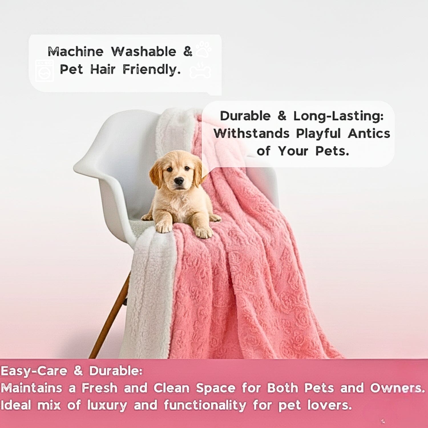 DaDa Bedding Luxury Blossom Pink Rose Buds Pink Sherpa Backside Faux Fur Throw Blanket (BL-171752) - - Throw Blankets