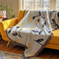DaDa Bedding Yellow Fleur Botanical Sunshine Golden Floral Woven Tapestry Throw Blanket - 50” x 60” (18112) - - Throw Blankets