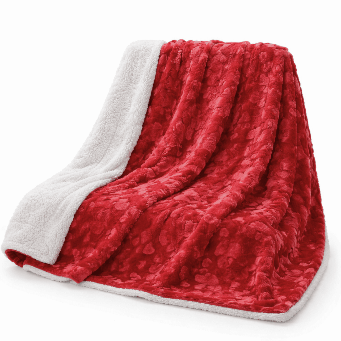 DaDa Bedding Luxury Romantic Red Lovely Hearts Dreamy Plush Faux Fur Throw Blanket (19) - - Throw Blankets