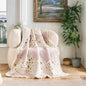 DaDalogy Cotton Patchwork Throw Blanket - Floral Cottage Quilted Reversible Blush Pink & Cream Shabby Chic Botanical Ruffle Design - Vintage Garden Rose Pastel Accents (3031)- 50 x 60- DaDalogy Bedding Collection- {{Product type}}
