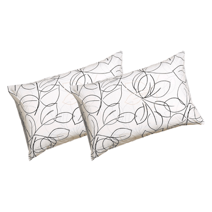 Tache Modern Abstract Leaf Line Art Foliage White Grey Black Gold Pillowcases (TJ3571) - - Pillowcase