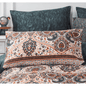 Tache Rustic Paisley Mandala Palace Teal Orange Ivory Pillowcases (KF174) - - Pillowcase