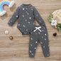 Newborn Baby Bodysuits + Elastic Pants dark grey