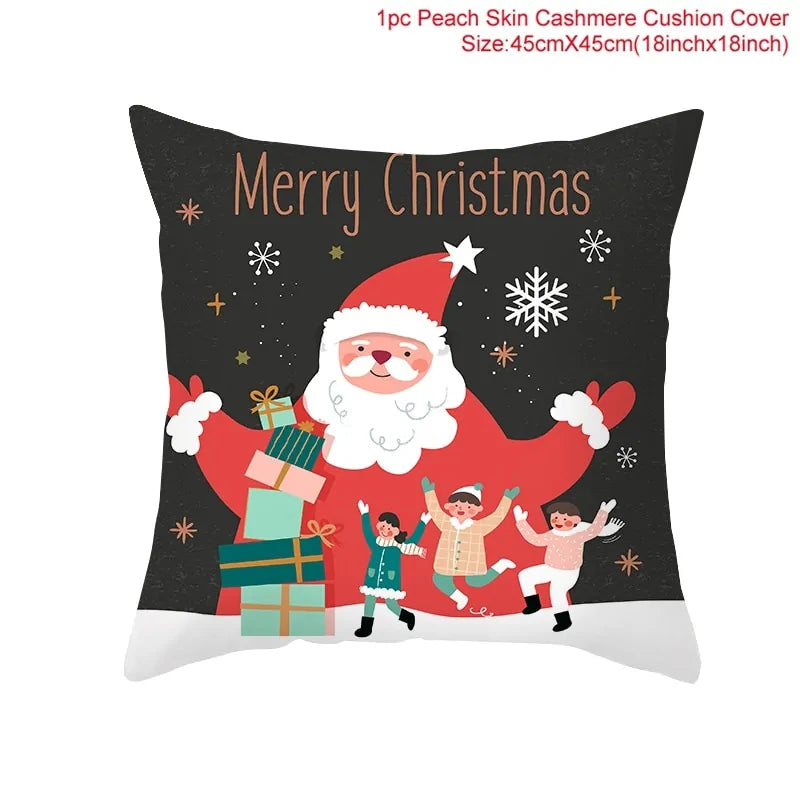 Cartoon Christmas Pillow Cover Kia Day Design
