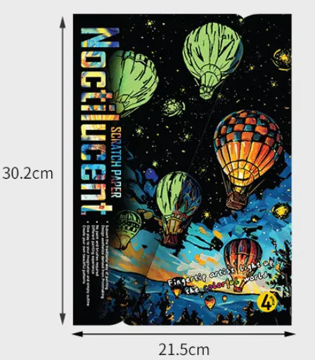 A4 Luminous Scraping Painting Colorful Scratch Paper - - art paper
