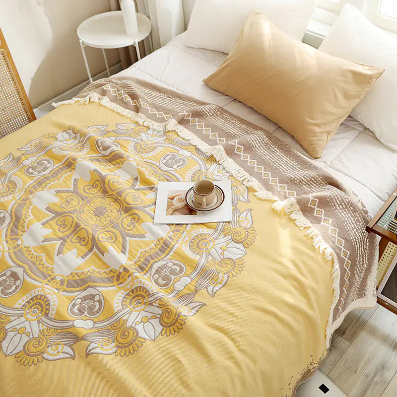Cotton Tassel Blanket for All Seasons 