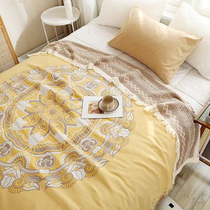 Cotton Tassel Blanket for All Seasons 