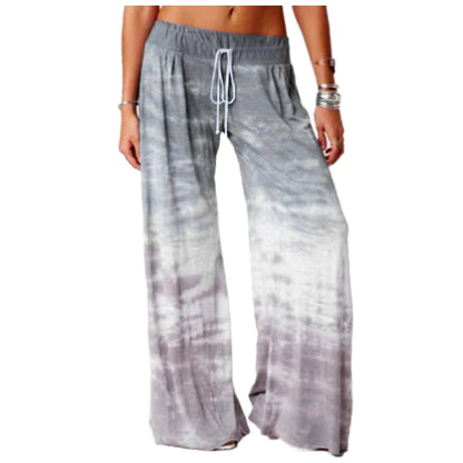 Gradient Printed Yoga Wide Leg Pants for Women - Kia Day Design