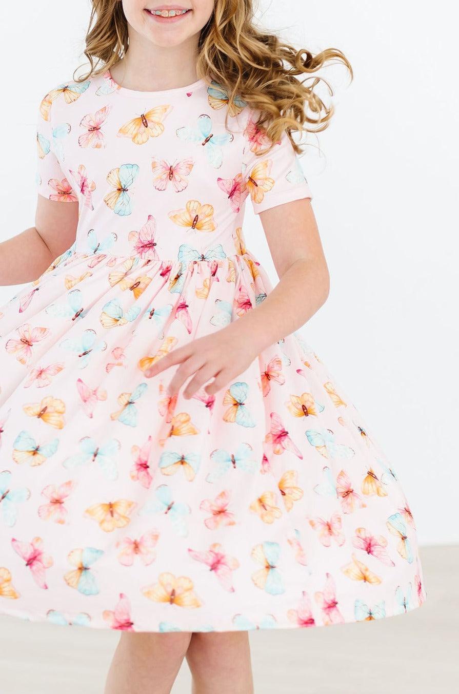 Butterfly Kisses S/S Pocket Twirl Dress - - Twirl Pocket Dress S/S