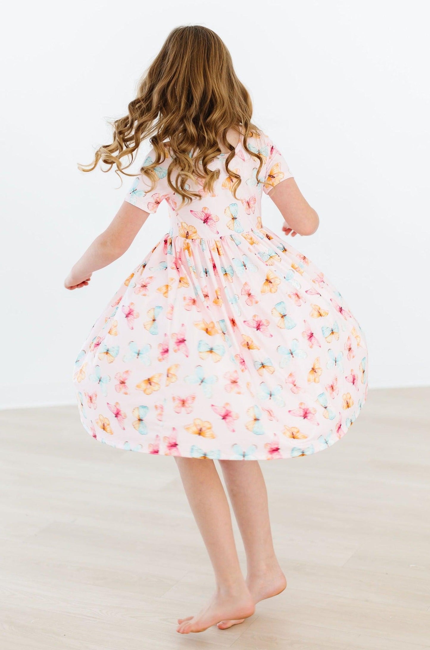 Butterfly Kisses S/S Pocket Twirl Dress - - Twirl Pocket Dress S/S