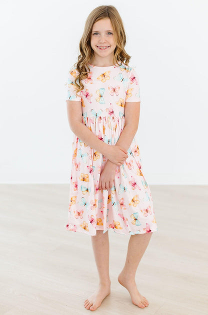 Butterfly Kisses S/S Pocket Twirl Dress - - Twirl Pocket Dress S/S