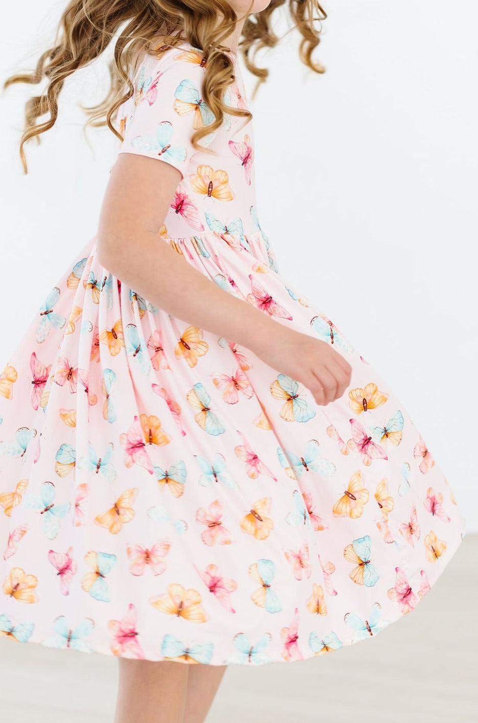 Butterfly Kisses S/S Pocket Twirl Dress - - Twirl Pocket Dress S/S