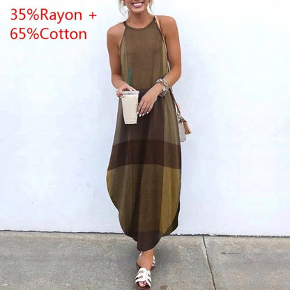 Sleeveless Summer Long Dresses - Kia Day Design