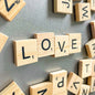 52 PC Wood Alphabet Letters Tile Magnet Pieces Set - 52 - magnets