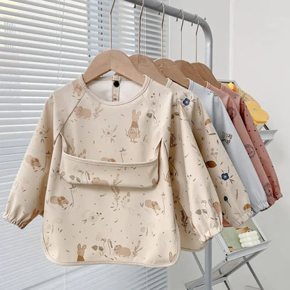 Cute Baby Bibs Toddler Long Sleeve Apron Kia Day Design