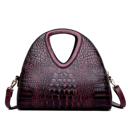 Ladies One Shoulder Embossed Soft Leather Tote Kia Day Design