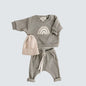 Spring Autumn Baby Clothes Set Dark Grey 12-18M 80