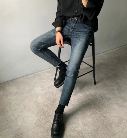 Men's Trendy Slim Fit Ankle Jeans - Kia Day Design