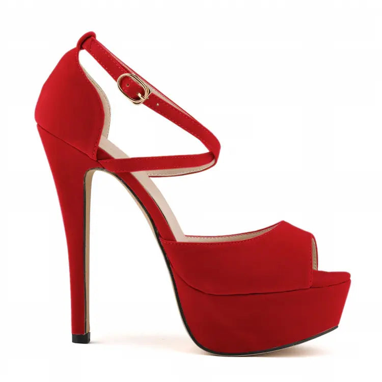 High Heel Nightclub Sandals - Red 42 - heels