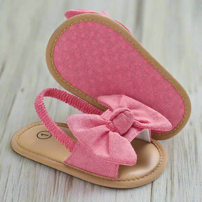 Baby Girls Bow Knot Sandals: Summer Soft Sole Princess Shoes pink