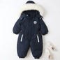 Thick Warm Rompers for Toddlers Navy Blue 18M