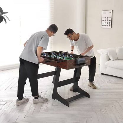 Foldable Foosball Table with 2 Balls in Walnut Wood Finish - Standard Size - - Accents > Game Room