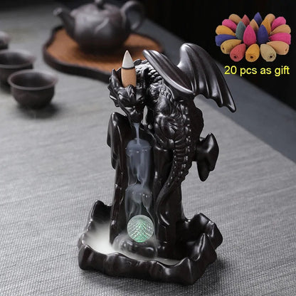 LED Ceramic Backflow Waterfall Smoke Incense Burner Kia Day Design