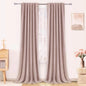 Linen Full Blackout Textured Curtains 2 Panels Set Back Tab Thermal Insulated 90 Inches Long - Kia Day Design