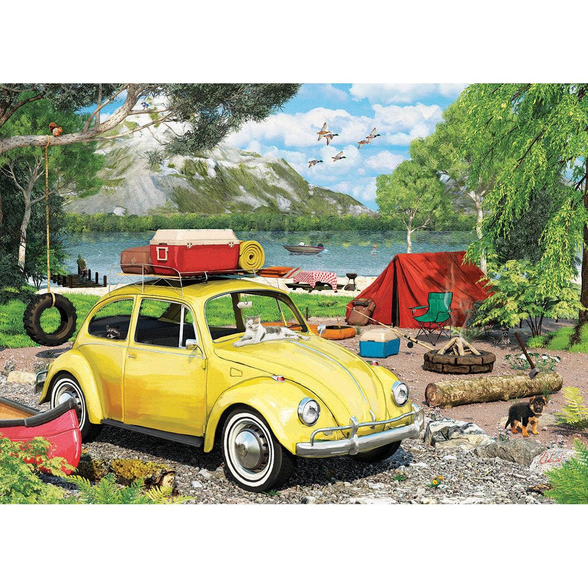 VW Beetle Camping 550 Piece Jigsaw Puzzle in Tin Eurographics - - Jigsaw Puzzle
