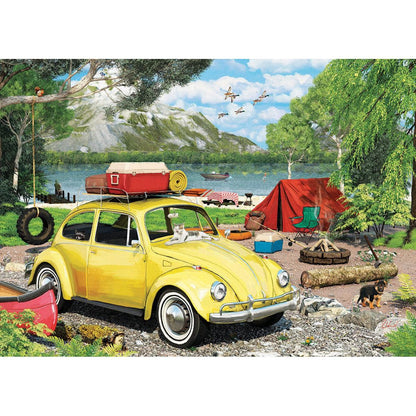 VW Beetle Camping 550 Piece Jigsaw Puzzle in Tin Eurographics - - Jigsaw Puzzle