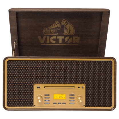 Victor Monument 8-in-1 Wood Music Center with 3-Speed Turntable & Dual Bluetooth- Jupiter Gear Home- {{Product type}}