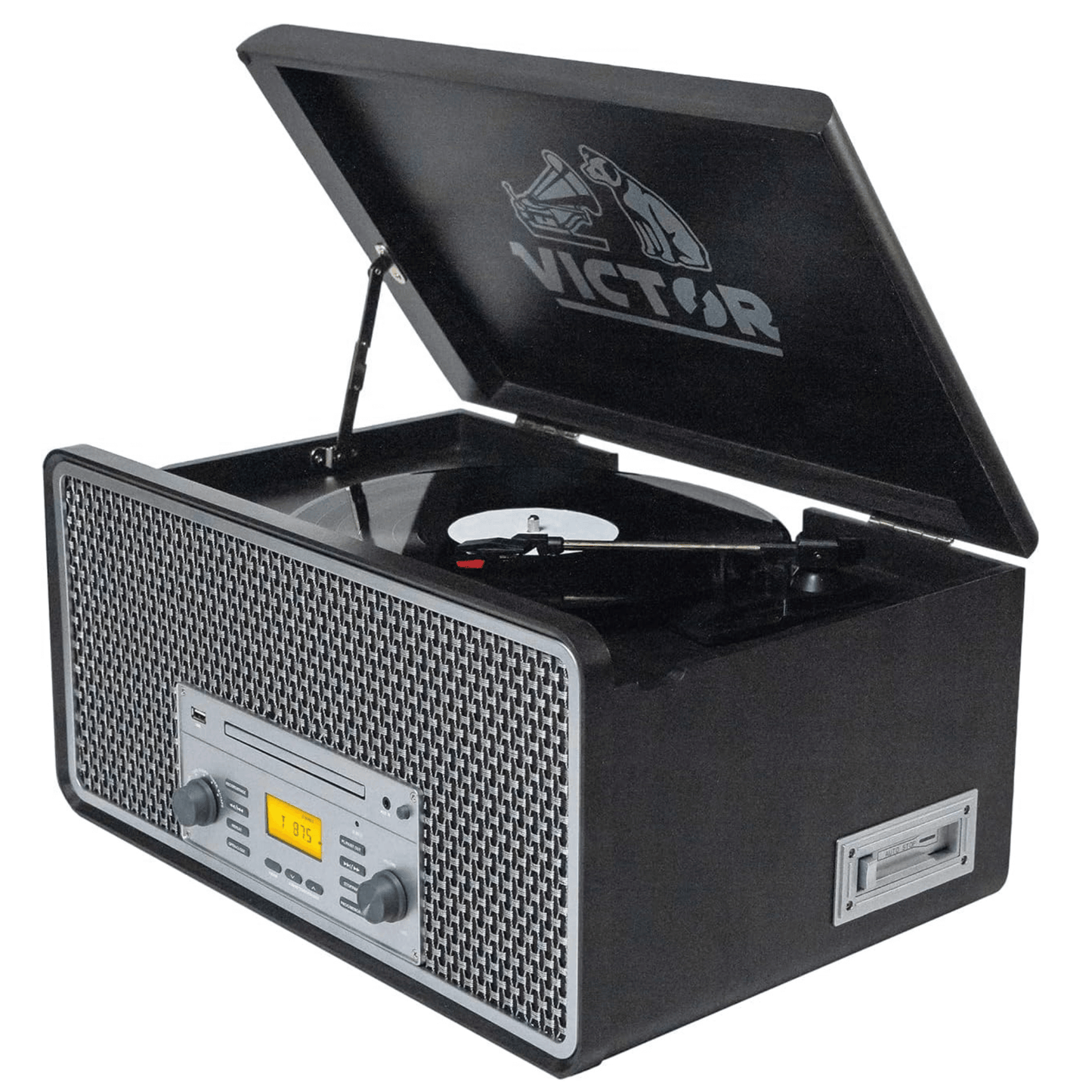 Victor Monument 8-in-1 Wood Music Center with 3-Speed Turntable & Dual Bluetooth- Jupiter Gear Home- {{Product type}}