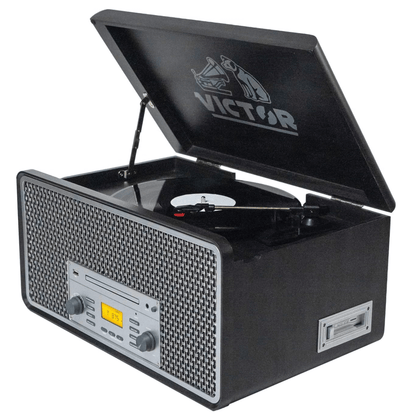 Victor Monument 8-in-1 Wood Music Center with 3-Speed Turntable & Dual Bluetooth- Jupiter Gear Home- {{Product type}}