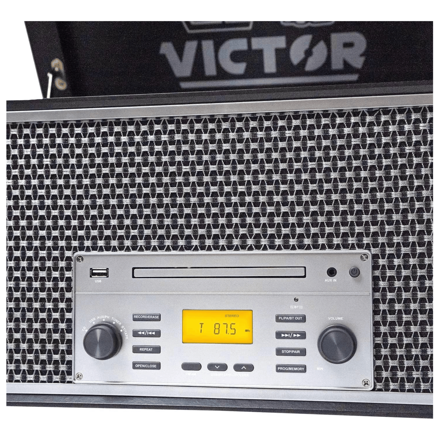 Victor Monument 8-in-1 Wood Music Center with 3-Speed Turntable & Dual Bluetooth- Jupiter Gear Home- {{Product type}}