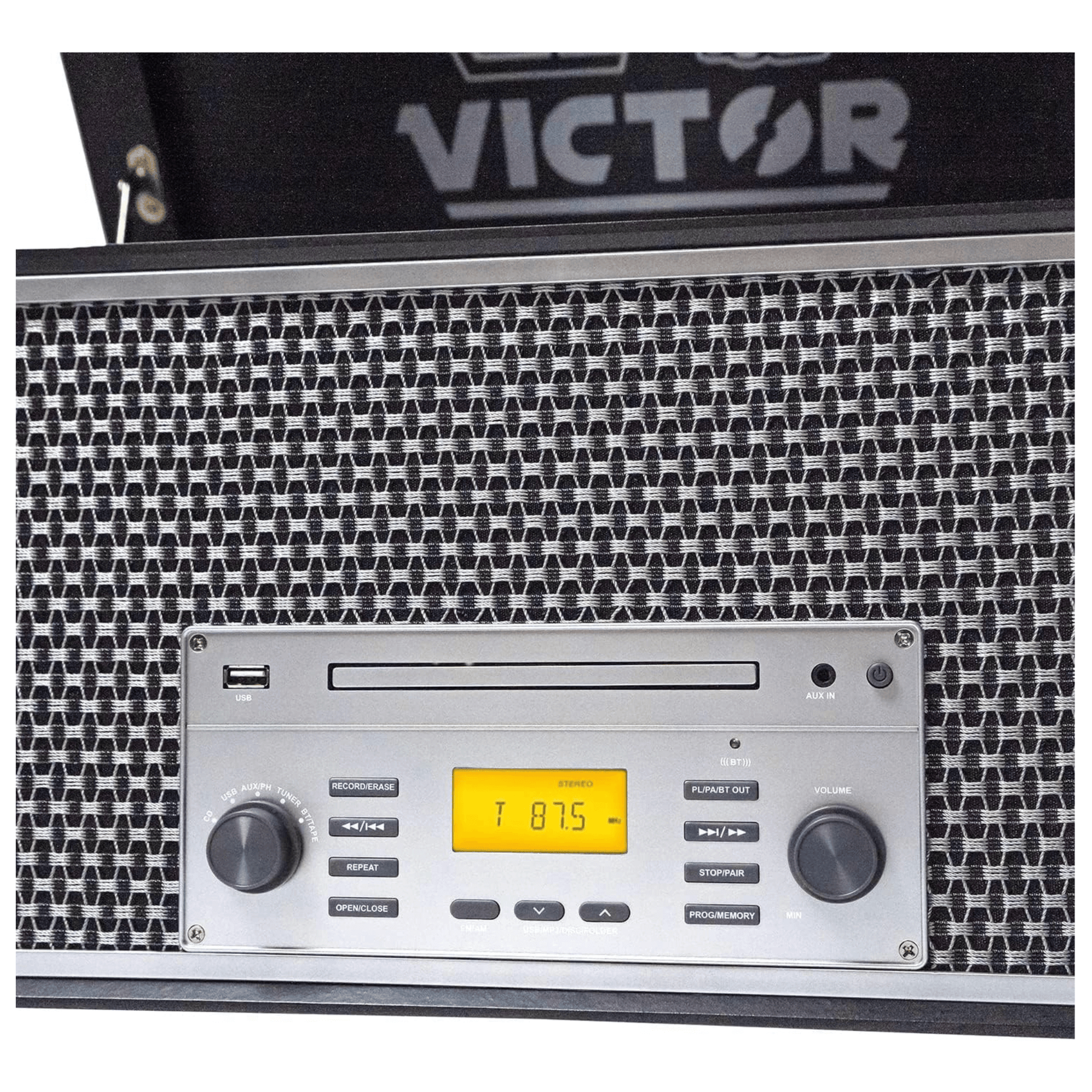 Victor Monument 8-in-1 Wood Music Center with 3-Speed Turntable & Dual Bluetooth- Jupiter Gear Home- {{Product type}}