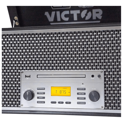 Victor Monument 8-in-1 Wood Music Center with 3-Speed Turntable & Dual Bluetooth- Jupiter Gear Home- {{Product type}}