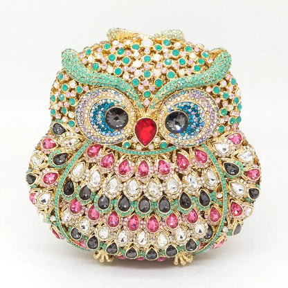 Owl Clutch with Rhinestones