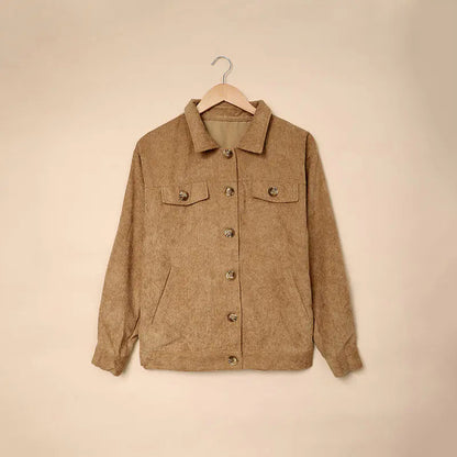Corduroy Pocket Button Casual Jacket Shirt - Kia Day Design