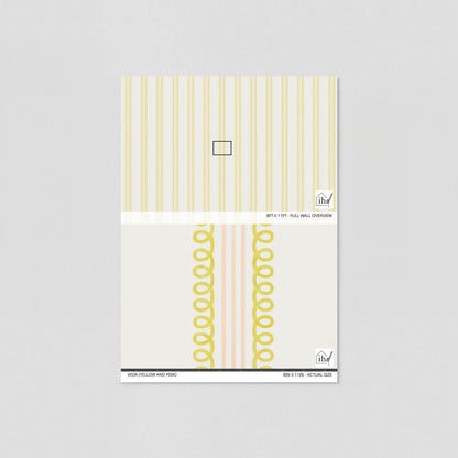 Veda (Yellow and Pink) Wallpaper- WALL BLUSH- {{Product type}}