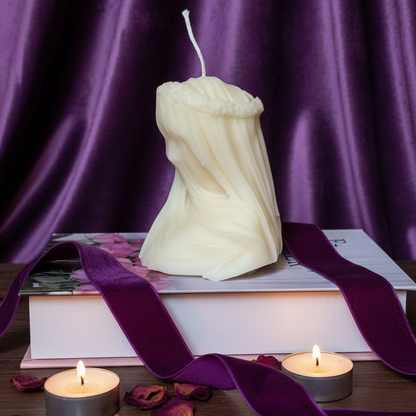 Large Veiled Lady Sculpture Candle - - candles