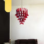 Vintage Red Murano Petals Chandelier - Dia 25.6″(65cm) x H 25.6″(65cm) Gold+Red+White - Chandelier