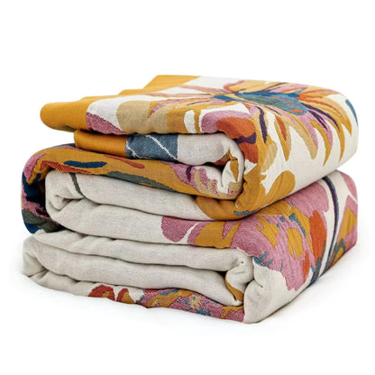 MSGKV Boho Cotton Throw Blanket 60x80 Soft Lightweight Blanket for Couch Bed Travel Picnics Home Decor Kia Day Design