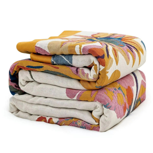MSGKV Boho Cotton Throw Blanket 60x80 Soft Lightweight Blanket for Couch Bed Travel Picnics Home Decor Kia Day Design