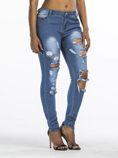 Ripped Denim Trousers and Stylish Feet Pants - Kia Day Design