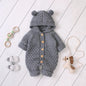 Knit Romper With Hoodie Dark Gray 6-9 months